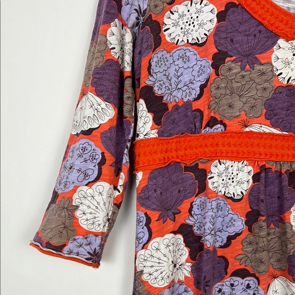 Boden Purple and Orange Sheath Midi Dress with 3/4 Sleeves and V-Neck US6 - Picture 3 of 11